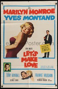 2t534 LET'S MAKE LOVE 1sh '60 great images of super sexy Marilyn Monroe & Yves Montand!