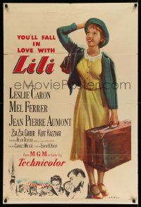 2t542 LILI 1sh '52 you'll fall in love with sexy young Leslie Caron, full-length art!