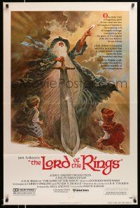 2t552 LORD OF THE RINGS 1sh '78 Ralph Bakshi cartoon from J.R.R. Tolkien, Tom Jung art!