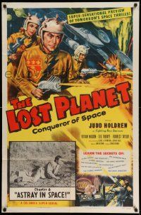 2t558 LOST PLANET chapter 8 1sh '53 Judd Holdren, sci-fi serial, cool art, Astray in Space!