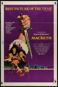 2t566 MACBETH 1sh '72 Roman Polanski, Jon Finch, Francesca Annis, from Shakespeare!