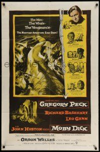 2t615 MOBY DICK 1sh '56 John Huston, great Gustav Rehberger art of Gregory Peck & the giant whale