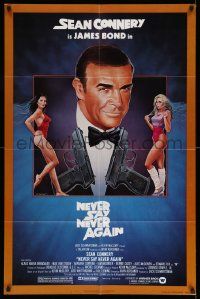 2t644 NEVER SAY NEVER AGAIN 1sh '83 art of Sean Connery as James Bond 007 by Obrero!