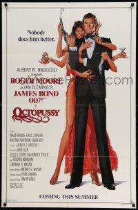 2t663 OCTOPUSSY style B advance 1sh '83 art of sexy Maud Adams & Moore as Bond by Goozee!