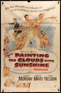 2t675 PAINTING THE CLOUDS WITH SUNSHINE 1sh '51 Dennis Morgan, sexy Virginia Mayo, Gene Nelson