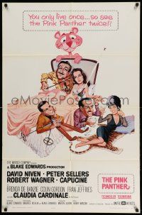 2t699 PINK PANTHER 1sh '64 wacky art of Peter Sellers & David Niven by Jack Rickard!