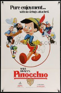 2t703 PINOCCHIO 1sh R84 Disney classic cartoon about a wooden boy who wants to be real!