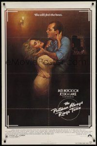 2t715 POSTMAN ALWAYS RINGS TWICE 1sh '81 art of Jack Nicholson & Jessica Lange by Rudy Obrero!