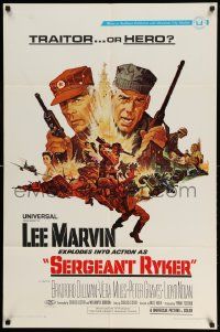 2t812 SERGEANT RYKER 1sh '68 Lee Marvin, enemy agent or U.S. sergeant in the Korean War?!