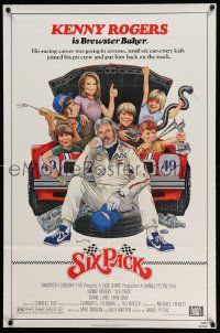 2t833 SIX PACK 1sh '82 great artwork of Kenny Rogers & his young car racing crew!