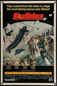 2t839 SKY RIDERS style A 1sh '76 James Coburn, Susannah York, hang-gliding action artwork!