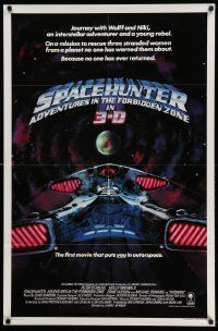 2t858 SPACEHUNTER ADVENTURES IN THE FORBIDDEN ZONE advance 1sh '83 different spaceship image!