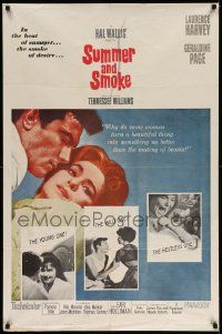 2t888 SUMMER & SMOKE 1sh '61 close up of Laurence Harvey & Geraldine Page!