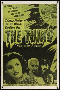 2t910 THING 1sh R57 Howard Hawks classic horror, it creeps, crawls & strikes without warning!