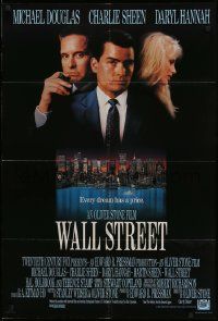 2t960 WALL STREET int'l 1sh '87 Michael Douglas, Charlie Sheen, Daryl Hannah, Oliver Stone!