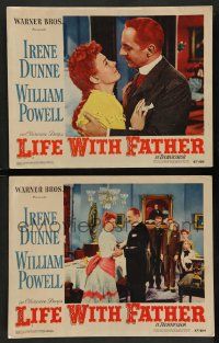 2w905 LIFE WITH FATHER 2 LCs '47 cool images of William Powell & Irene Dunne!