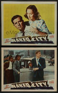 2w932 NAKED CITY 2 LCs '47 Jules Dassin & Mark Hellinger's New York film noir classic!