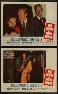 2w937 NO MAN OF HER OWN 2 LCs '50 great images of Barbara Stanwyck, John Lund!