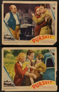 2w950 PURSUIT 2 LCs '35 cool images of Chester Morris with pretty Sally Eilers, + Scotty Beckett!
