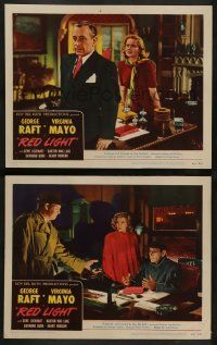 2w953 RED LIGHT 2 LCs '49 great images of George Raft, sexy blonde Virginia Mayo, film noir!