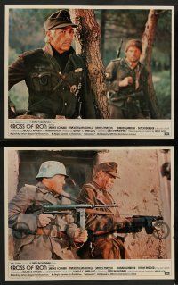 2w113 CROSS OF IRON 8 English LCs '77 Sam Peckinpah, cool images of James Coburn, Schell!