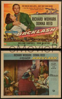 2w066 BACKLASH 8 LCs '56 Richard Widmark knew Donna Reed's lips but not her name!