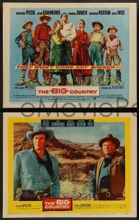 2w073 BIG COUNTRY 8 LCs '58 Gregory Peck, Simmons, Baker, Ives, Connors, William Wyler!