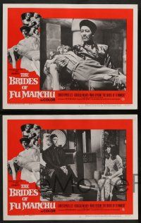 2w484 BRIDES OF FU MANCHU 6 LCs '66 Asian villain Christopher Lee, better dead than wed!