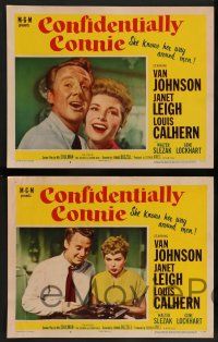 2w486 CONFIDENTIALLY CONNIE 6 LCs '53 cool images of Janet Leigh, Van Johnson & Louis Calhern!
