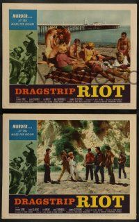 2w491 DRAGSTRIP RIOT 6 LCs '58 youth gone wild, classic biker gang border artwork!