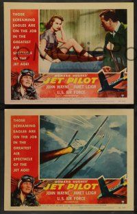 2w762 JET PILOT 3 LCs '57 big John Wayne, Cold War jets & sexy Janet Leigh, Howard Hughes!