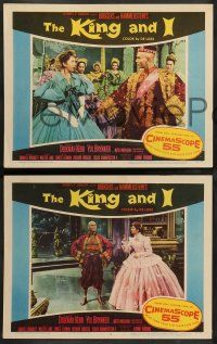 2w766 KING & I 3 LCs '56 Deborah Kerr & Yul Brynner in Rodgers & Hammerstein's musical!