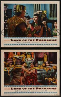 2w767 LAND OF THE PHARAOHS 3 LCs '55 Jack Hawkins, Joan Collins, directed by Howard Hawks!