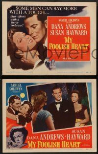 2w275 MY FOOLISH HEART 8 LCs '50 Susan Hayward & Dana Andrews, written by J.D. Salinger!