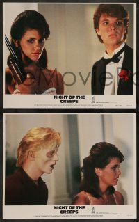 2w282 NIGHT OF THE CREEPS 8 LCs '86 Jason Lively, Jill Whitlow, wacky zombie images!