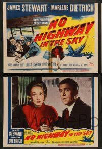 2w455 NO HIGHWAY IN THE SKY 7 LCs '52 images of James Stewart w/sexy Marlene Dietrich!