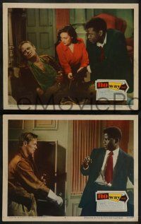 2w566 NO WAY OUT 5 LCs '50 Linda Darnell & Sidney Poitier, bigoted Richard Widmark!