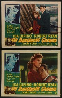 2w784 ON DANGEROUS GROUND 3 LCs '51 Nicholas Ray noir classic, Robert Ryan & Ida Lupino!