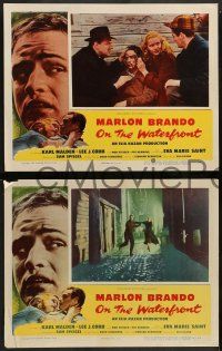 2w530 ON THE WATERFRONT 6 LCs '54 Elia Kazan, classic Marlon Brando & Eva Marie Saint!