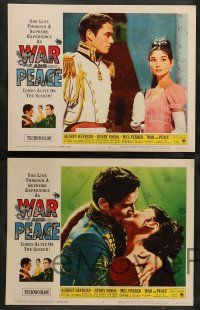 2w414 WAR & PEACE 8 LCs R63 Audrey Hepburn, Henry Fonda & Mel Ferrer, Leo Tolstoy epic!