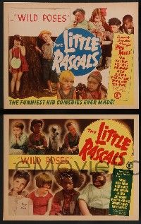2w698 WILD POSES 4 LCs R52 Our Gang, Spanky, Buckwheat, Little Rascals, cute images!