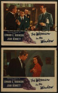 2w701 WOMAN IN THE WINDOW 4 LCs '44 Fritz Lang, Edward G. Robinson & Joan Bennett!