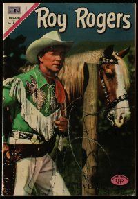 2x920 ROY ROGERS #218 Mexican comic book '70 close up of Roy & Trigger by barbed wire fence!