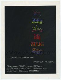 2x641 ZELIG French pb '83 Mia Farrow, wacky Woody Allen directed mockumentary fantasy comedy!