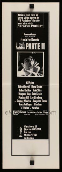 2x904 GODFATHER PART II Italian 7x20 ad slick '75 Al Pacino in Francis Ford Coppola classic sequel!