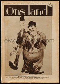 2x953 ONS LAND Belgian magazine July 30, 1932 wonderful different art of Stan Laurel & Oliver Hardy!