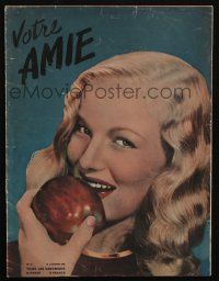 2x683 VOTRE AMIE French magazine January 25, 1946 cover image of sexy Veronica Lake eating apple!