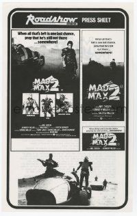 2x794 MAD MAX 2: THE ROAD WARRIOR Australian press sheet '81 Mel Gibson returns in the title role!