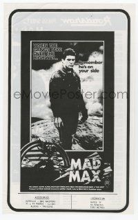 2x793 MAD MAX Australian press sheet '79 George Miller post-apocalyptic classic, Mel Gibson, rare!