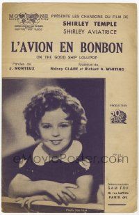 2x550 BRIGHT EYES French sheet music '35 portrait of Shirley Temple, On the Good Ship Lollipop!